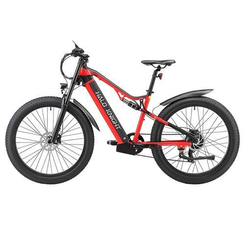 Halo Knight H03 Vélo Électrique , Moteur 1000 W, Batterie 48 V 19,2 Ah, Pneu 27,5 X 3,0 Pouces, Vitesse Maximale De 50 Km/H, Autonomie Maximale De 90 Km,Freins Hydrauliques,Shimano 7 Vitesses - Rouge