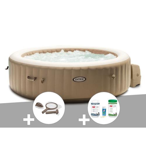 Kit spa gonflable Intex PureSpa Sahara rond Bulles 6 places + Kit d'entretien + Kit traitement brome