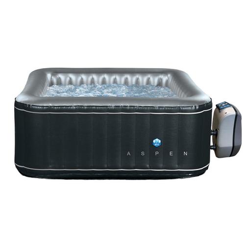 Pack Spa gonflable Netspa carré Aspen 168x168x70cm - Triple fonction : Chauffage, Filtration, Massage - Vol 700L - 4 Places