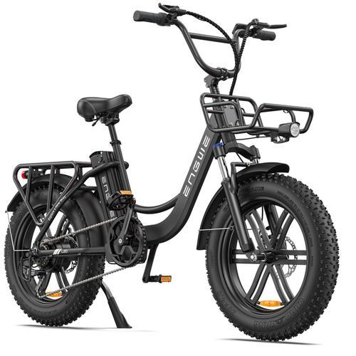 Velo Electrique Engwe L20 - 20 Pouces - Autonomie 140km - Moteur 250w - 39km/H - Avec Amortisseur Avant - Batterie 48v13ah - Shimano 7 Vitesses - Freins À Disque - Vtc Fat Bike De Ville - Noir