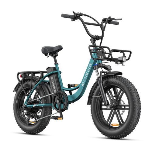 Velo Electrique Engwe L20 Boost Autonomie 140km Moteur 250w 39km/H Amortisseur Avant Batterie 48v13ah 20 Pouces Vtc Fat Bike Bleu