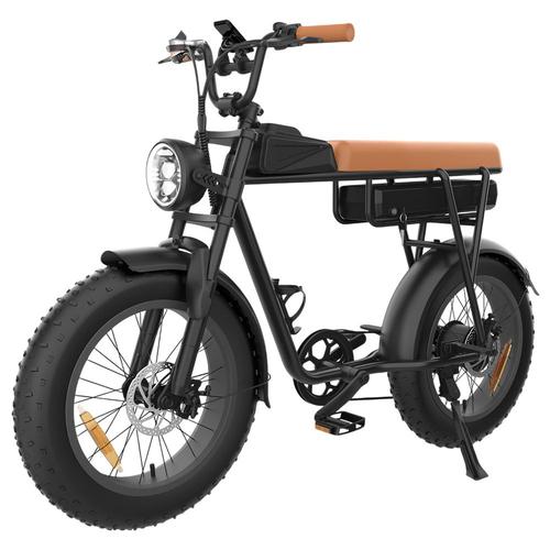 Yamali Fxh-006 Vélo Électrique, Moteur 350 W, Batterie 48v 18ah, Pneus Larges 20 X 4 Pouces, Vitesse Maximale 40 Km/H, Autonomie 50 Km,Freins À Disque Mécaniques Avant Et Arrière, Écran Lcd - Marron